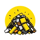 Illustration of a pile of renovation debris ready for hauling